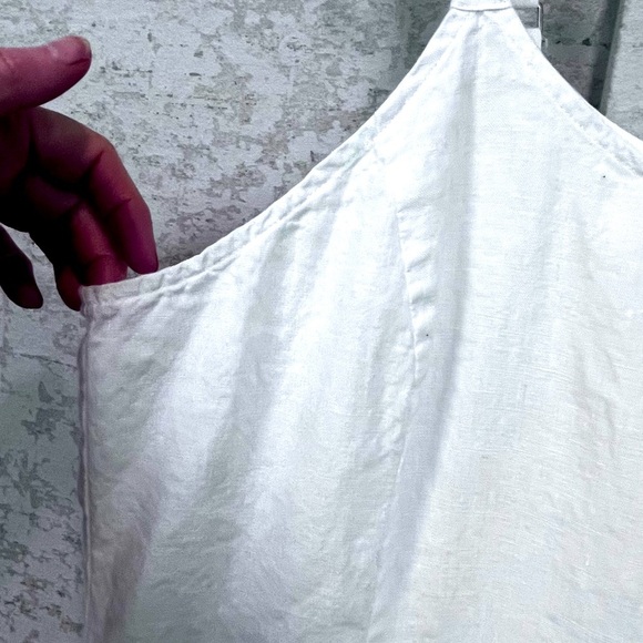 Eileen Fisher 100% Organic Linen Ivory Strappy Sequined Tank Top Sz 2X Beach - Picture 7 of 16